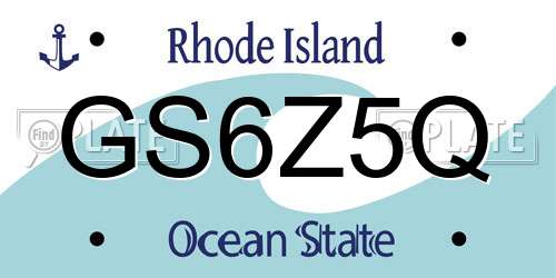 GS6Z5Q Rhode Island License Plate