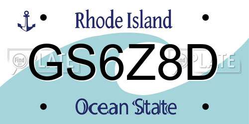 GS6Z8D Rhode Island License Plate