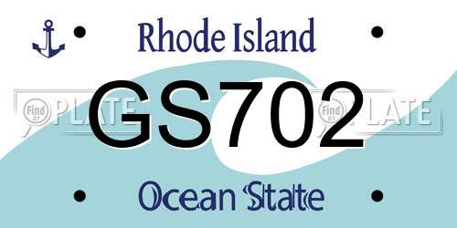 GS702 Rhode Island License Plate