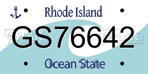 GS76642 Rhode Island License Plate