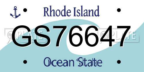 GS76647 Rhode Island License Plate
