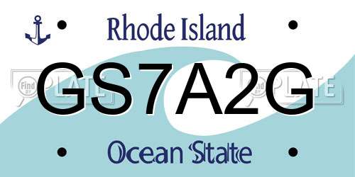 GS7A2G Rhode Island License Plate