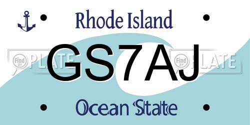 GS7AJ Rhode Island License Plate