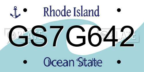 GS7G642 Rhode Island License Plate