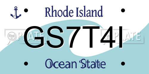 GS7T4I Rhode Island License Plate