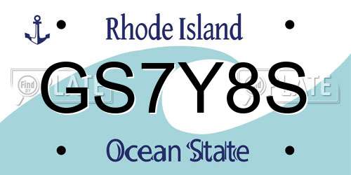 GS7Y8S Rhode Island License Plate