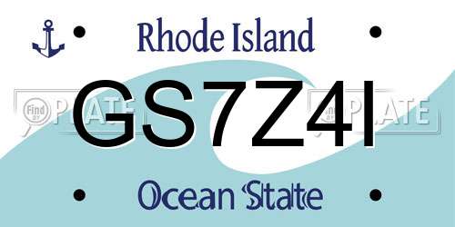 GS7Z4I Rhode Island License Plate