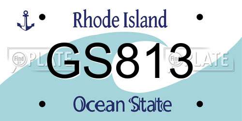 GS813 Rhode Island License Plate