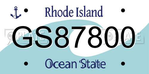 GS87800 Rhode Island License Plate