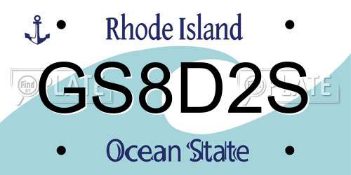 GS8D2S Rhode Island License Plate