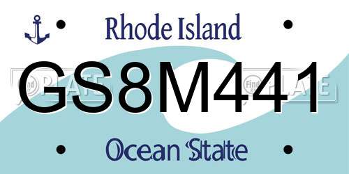 GS8M441 Rhode Island License Plate