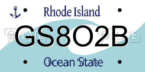 GS8O2B Rhode Island License Plate