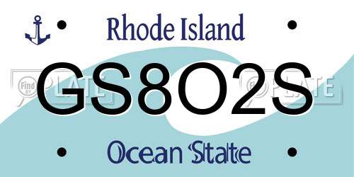 GS8O2S Rhode Island License Plate