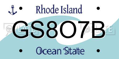 GS8O7B Rhode Island License Plate