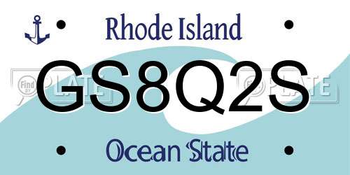 GS8Q2S Rhode Island License Plate