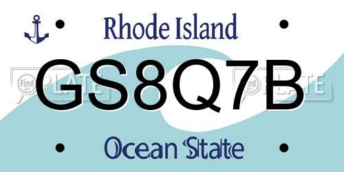 GS8Q7B Rhode Island License Plate