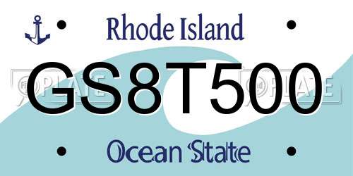 GS8T500 Rhode Island License Plate