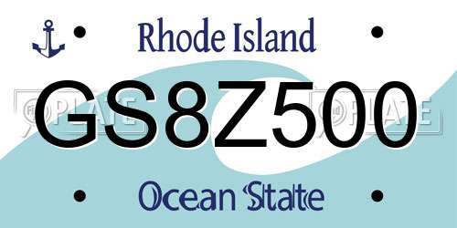 GS8Z500 Rhode Island License Plate