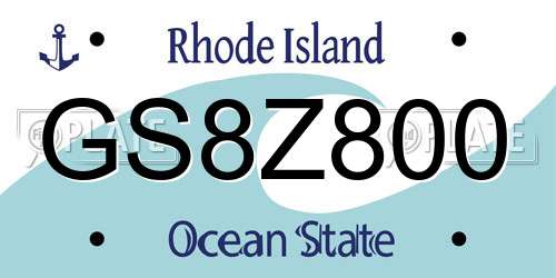GS8Z800 Rhode Island License Plate