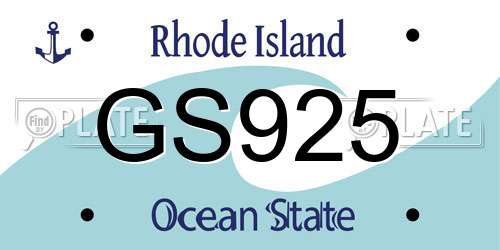 GS925 Rhode Island License Plate