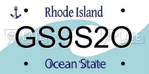 GS9S2O Rhode Island License Plate