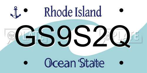 GS9S2Q Rhode Island License Plate