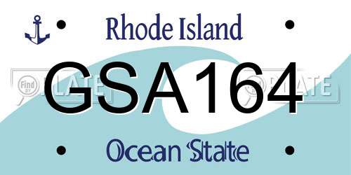 GSA164 Rhode Island License Plate