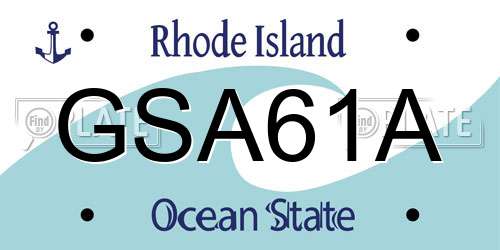 GSA61A Rhode Island License Plate