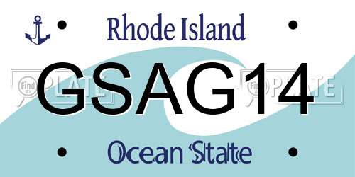 GSAG14 Rhode Island License Plate