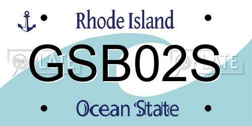GSB02S Rhode Island License Plate