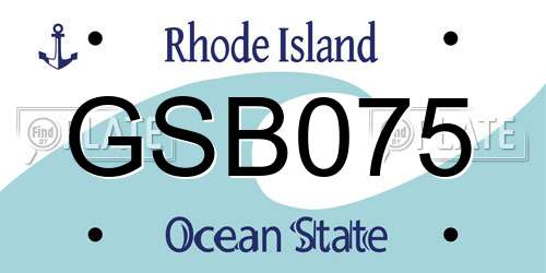 GSB075 Rhode Island License Plate