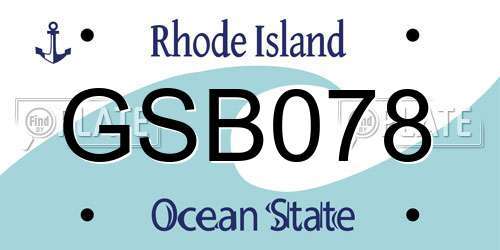 GSB078 Rhode Island License Plate