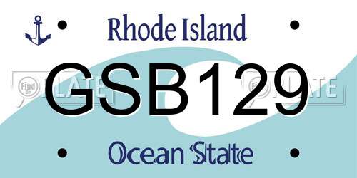 GSB129 Rhode Island License Plate