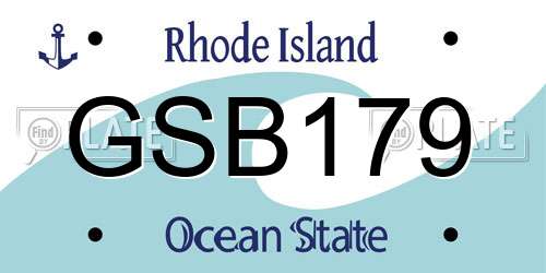 GSB179 Rhode Island License Plate