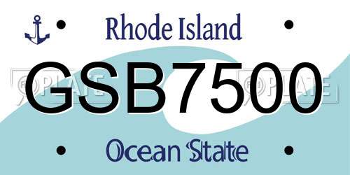 GSB7500 Rhode Island License Plate