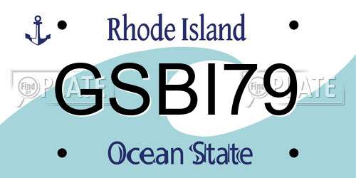 GSBI79 Rhode Island License Plate