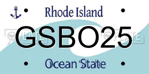 GSBO25 Rhode Island License Plate