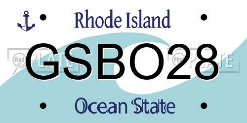 GSBO28 Rhode Island License Plate