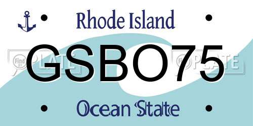 GSBO75 Rhode Island License Plate