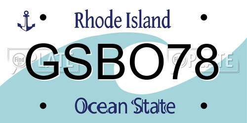 GSBO78 Rhode Island License Plate
