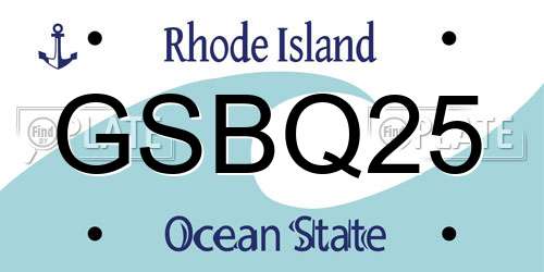 GSBQ25 Rhode Island License Plate
