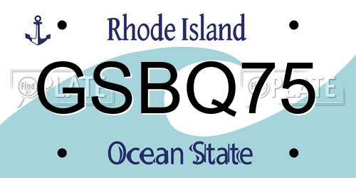 GSBQ75 Rhode Island License Plate
