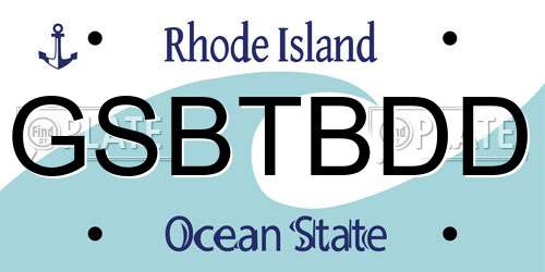 GSBTBDD Rhode Island License Plate