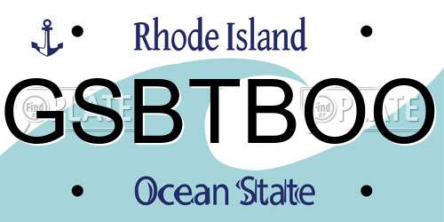 GSBTBOO Rhode Island License Plate