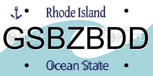 GSBZBDD Rhode Island License Plate