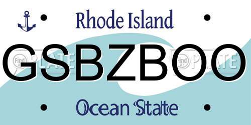 GSBZBOO Rhode Island License Plate