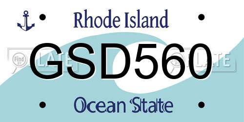 GSD560 Rhode Island License Plate