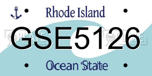 GSE5126 Rhode Island License Plate