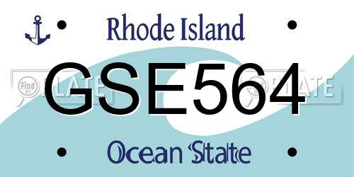 GSE564 Rhode Island License Plate