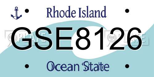 GSE8126 Rhode Island License Plate